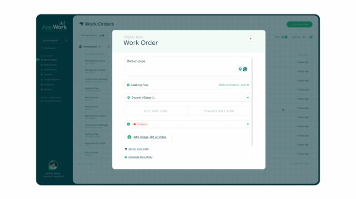 Duplicate work order warning