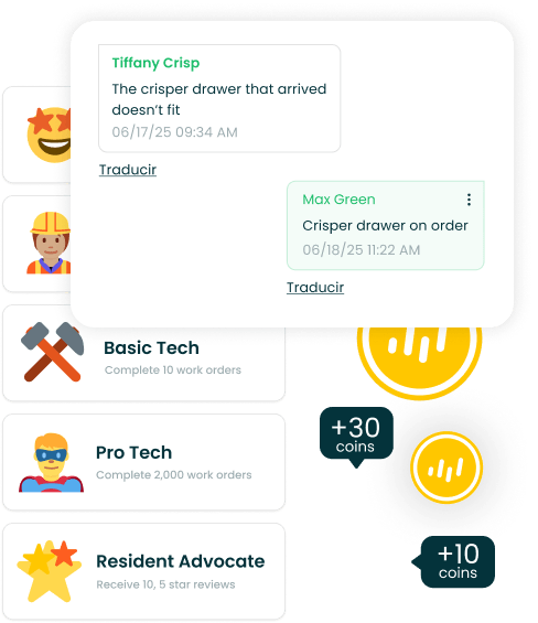 screenshot of our technician performance badges