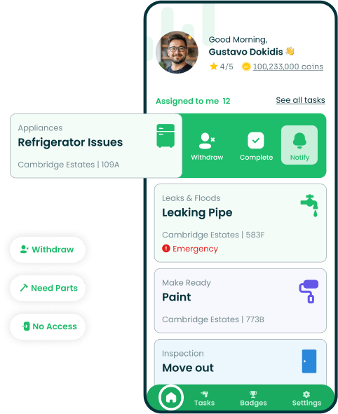 We have a custom mobile app for technicians