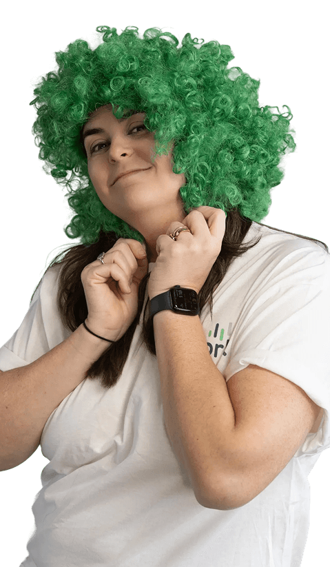 Dani with green wig