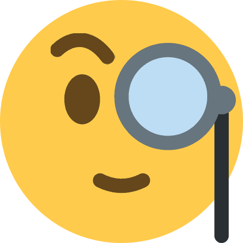 An emoji monocle symbolizing AppWorks inspections module: Easy to use. Any team member can create and complete inspections without prior training.