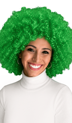 Yael with green wig