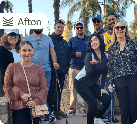 Afton Properties's team golfing, sponsored by AppWork, celebrating reduced workorder saturation through AppWork.