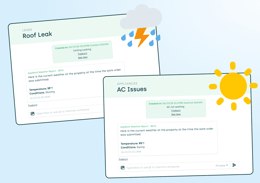 AppWorks work order weather feature