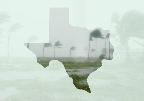 hurricane swirling over texas