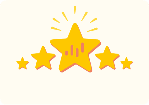 five stars in a row with the appwork logo in the middle