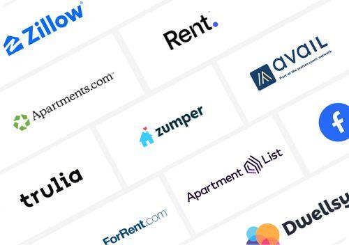logos of the top apartment listing sites