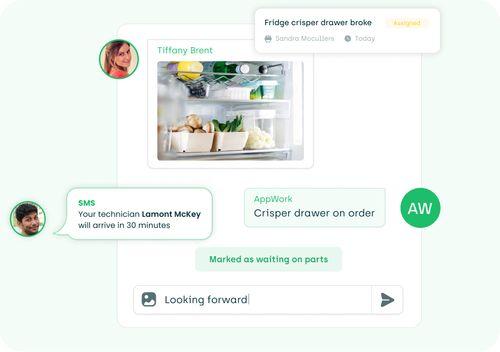 AppWork's feature for tracking maintenance progress and documenting the technician timeline.